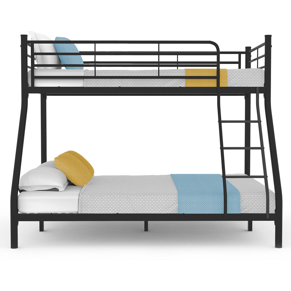 Kingston Slumber Metal Single over Double Bunk Bed Frame, Dark Matte Grey - TRENDZ