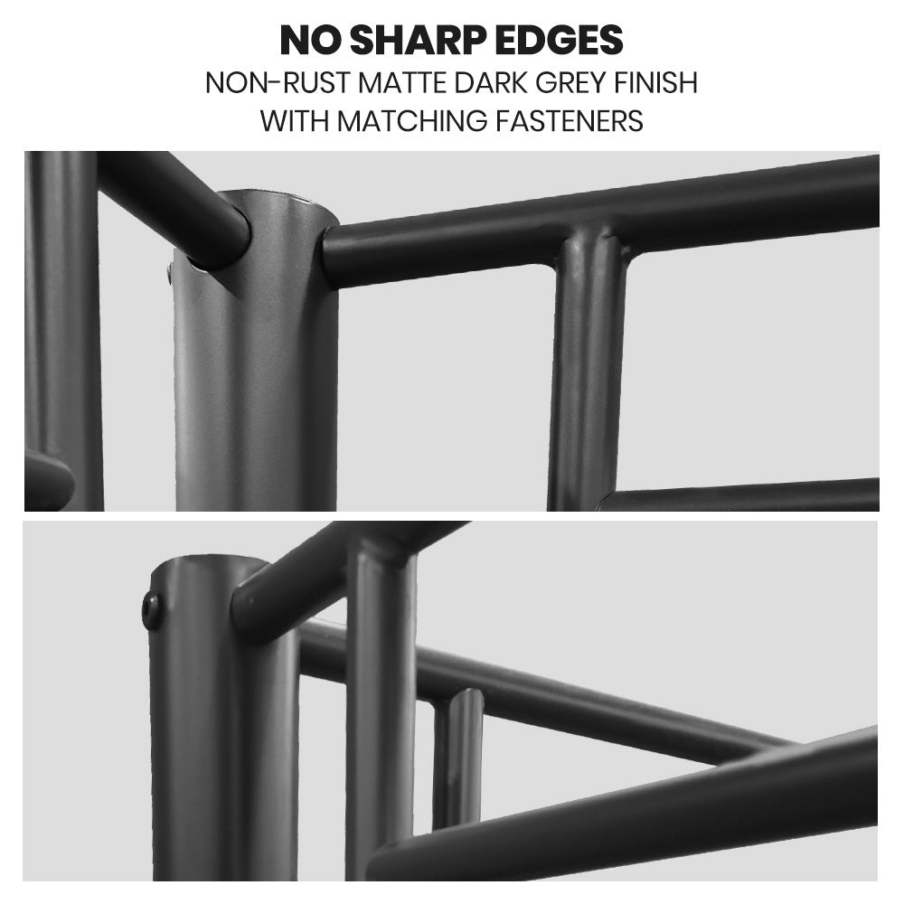 Kingston Slumber Metal Single over Double Bunk Bed Frame, Dark Matte Grey - TRENDZ