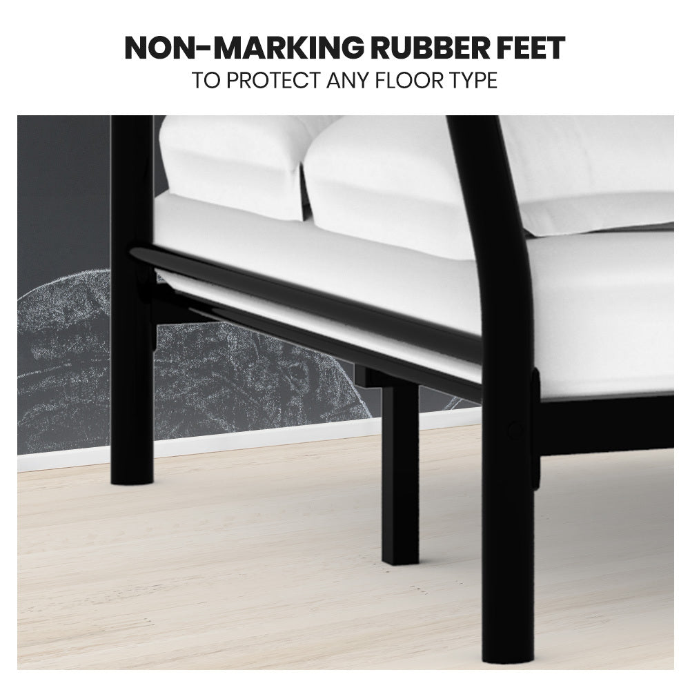 Kingston Slumber Metal Single over Double Bunk Bed Frame, Dark Matte Grey - TRENDZ