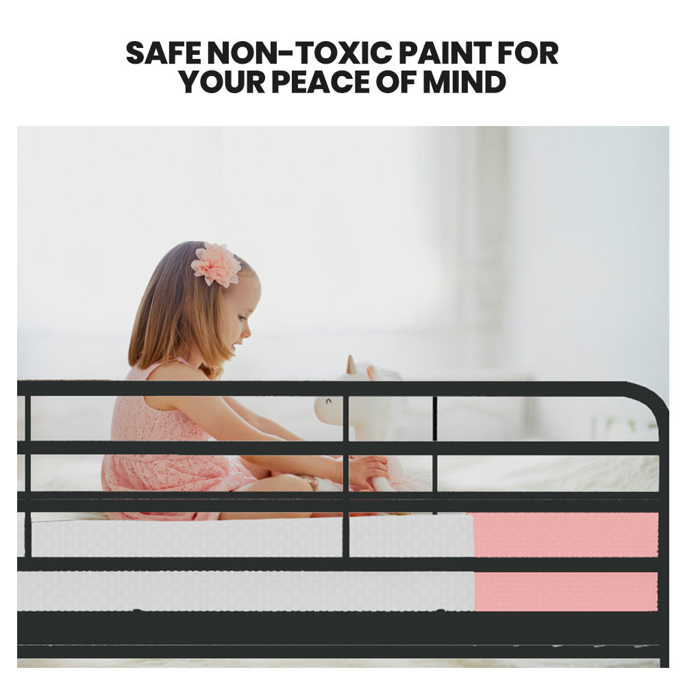 Kingston Slumber Metal Single over Double Bunk Bed Frame, Dark Matte Grey - TRENDZ