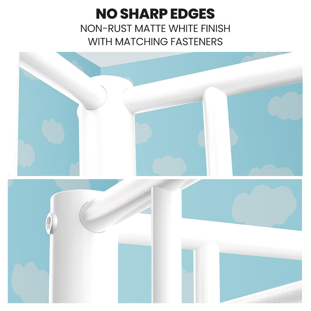 KINGSTON SLUMBER Single over Double Metal Bunk Bed Frame, Matte White - TRENDZ