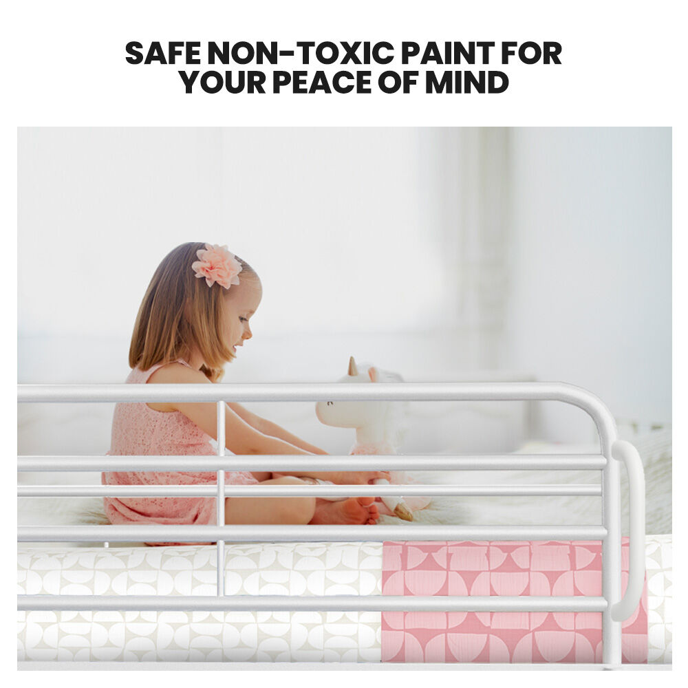 KINGSTON SLUMBER Single over Double Metal Bunk Bed Frame, Matte White - TRENDZ