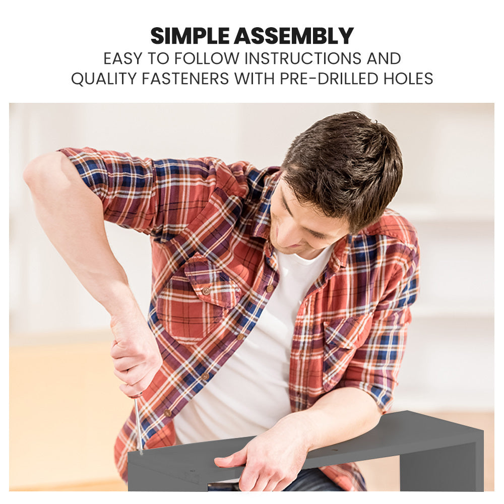 KINGSTON SLUMBER Single Bunk Bed Frame, Solid Pine 2-in-1 Modular Design Convert to 2 Single Beds, Grey - TRENDZ