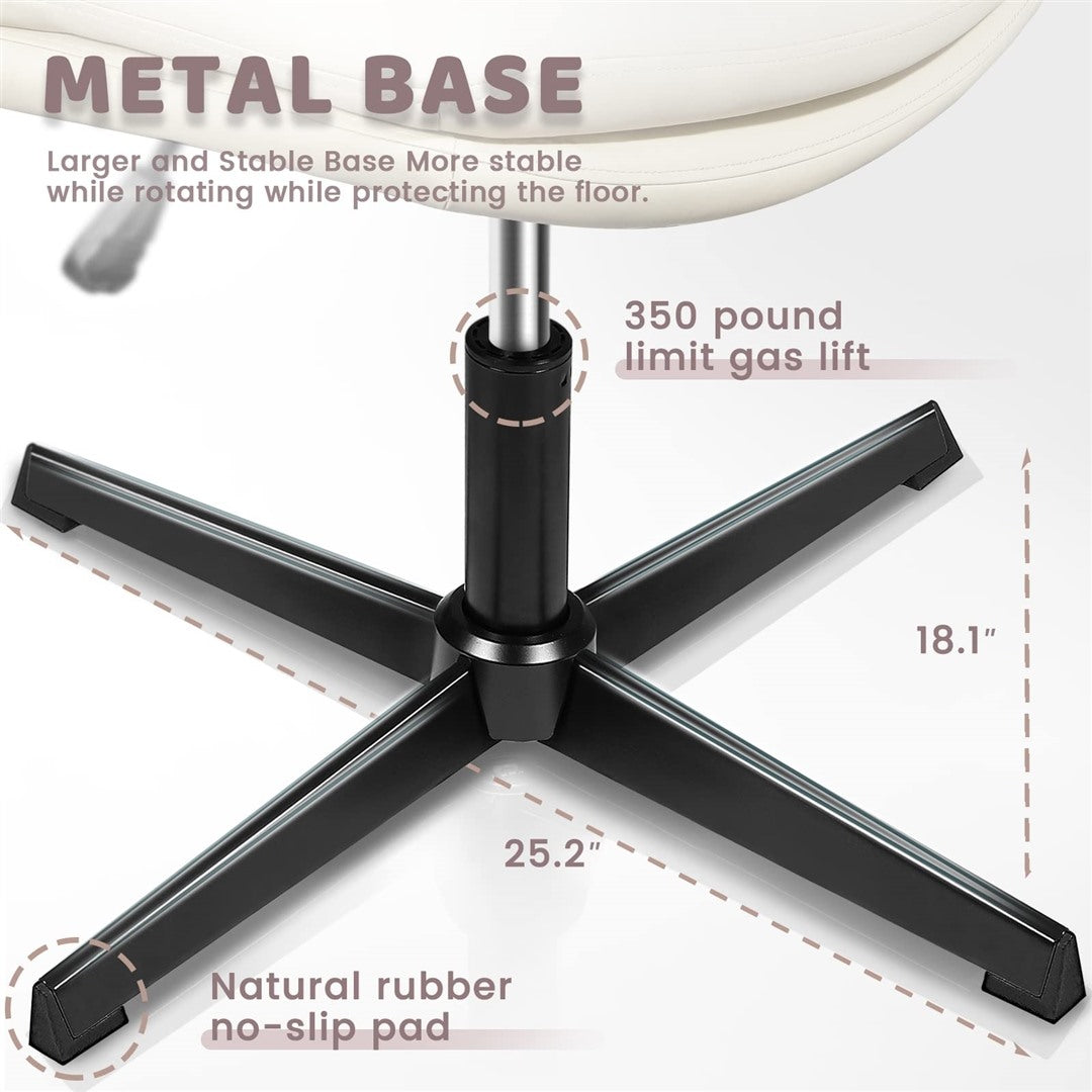 Faux Leather Home Office Chair -Beige - TRENDZ