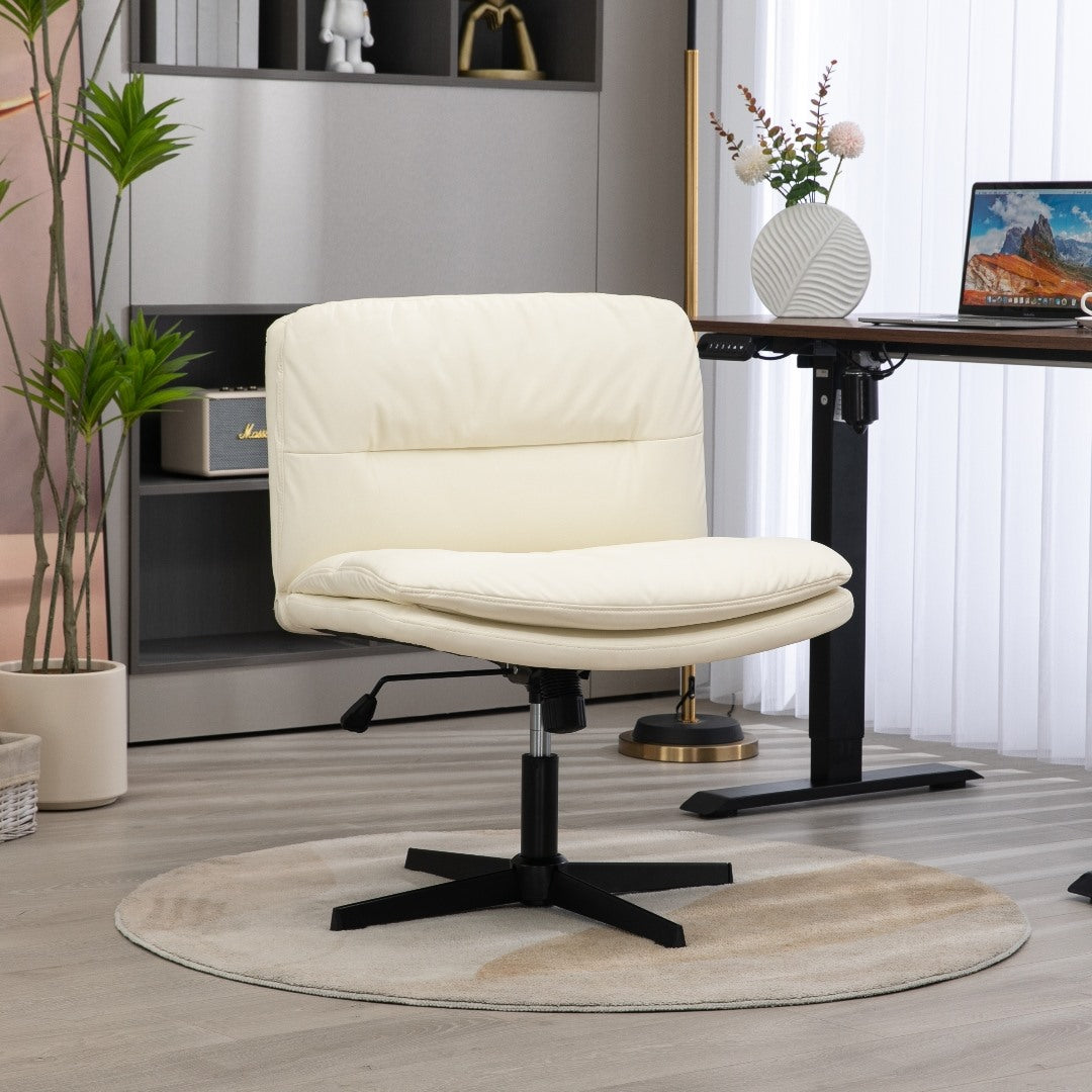 Faux Leather Home Office Chair -Beige - TRENDZ