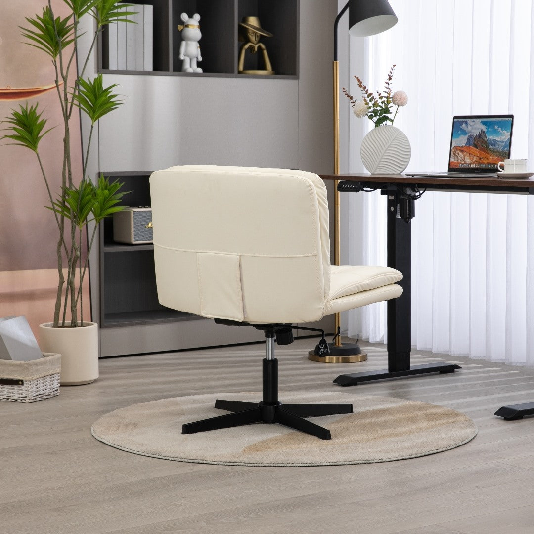 Faux Leather Home Office Chair -Beige - TRENDZ