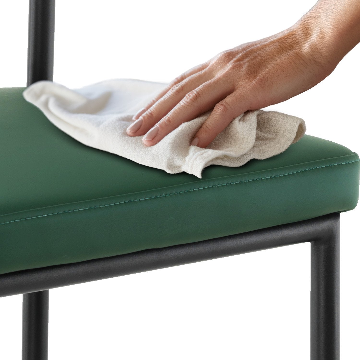 Sarantino Cedric Bar Stool W/ High-density Foam Upholstered In Pu Leather Sturdy Iron Frame Green - TRENDZ