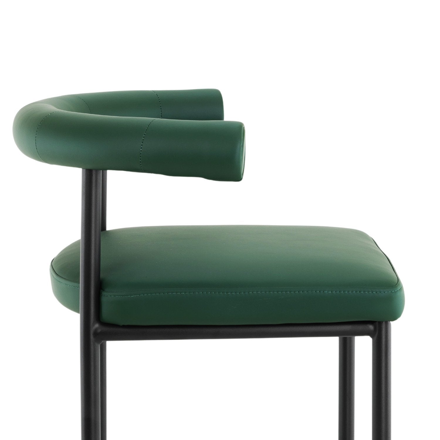Sarantino Cedric Bar Stool W/ High-density Foam Upholstered In Pu Leather Sturdy Iron Frame Green - TRENDZ