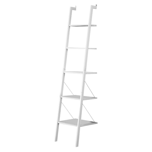 Sarantino Amelia 5-Tier Ladder Shelf in White - TRENDZ