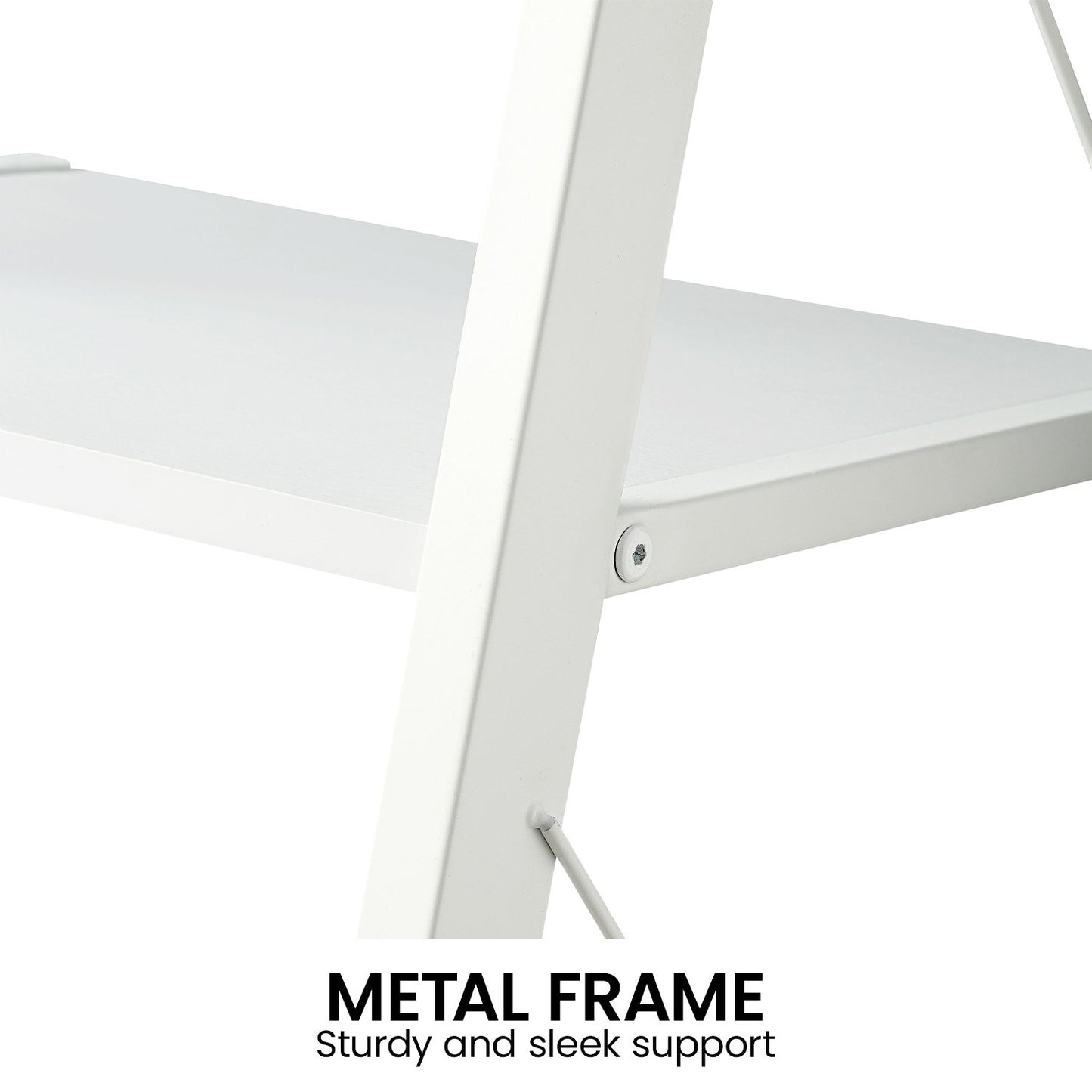 Sarantino Amelia 5-Tier Ladder Shelf in White - TRENDZ