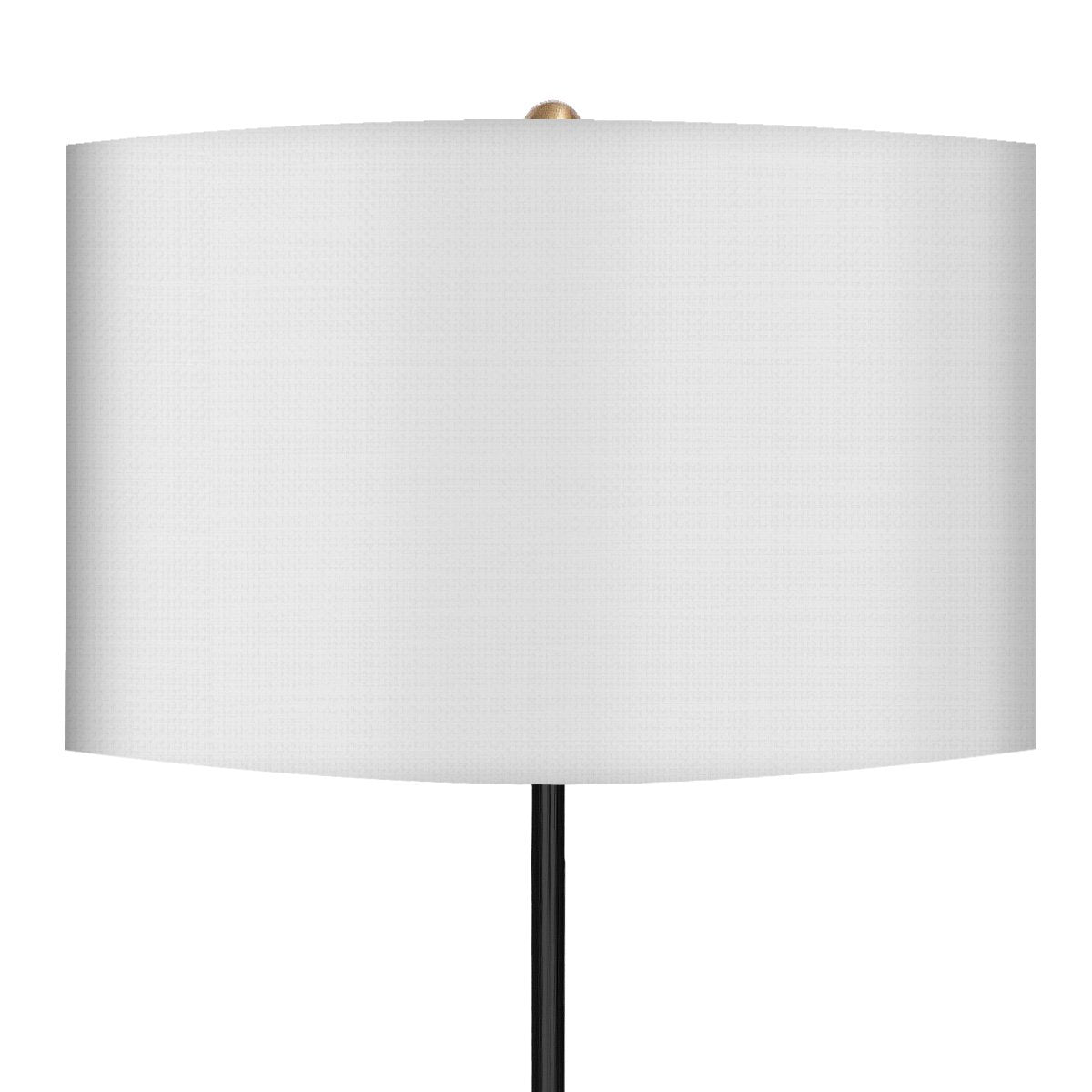 Sarantino Metal Floor Lamp – Brushed Brass Finish with White Shade