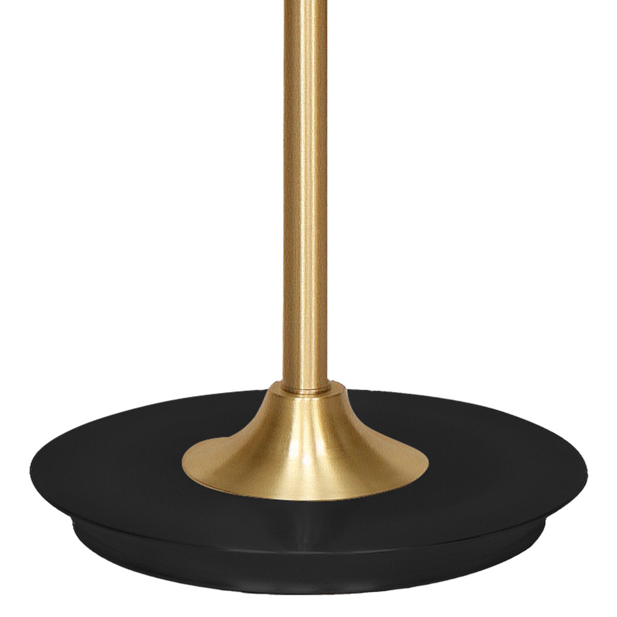 Sarantino Metal Floor Lamp – Brushed Brass Finish with White Shade