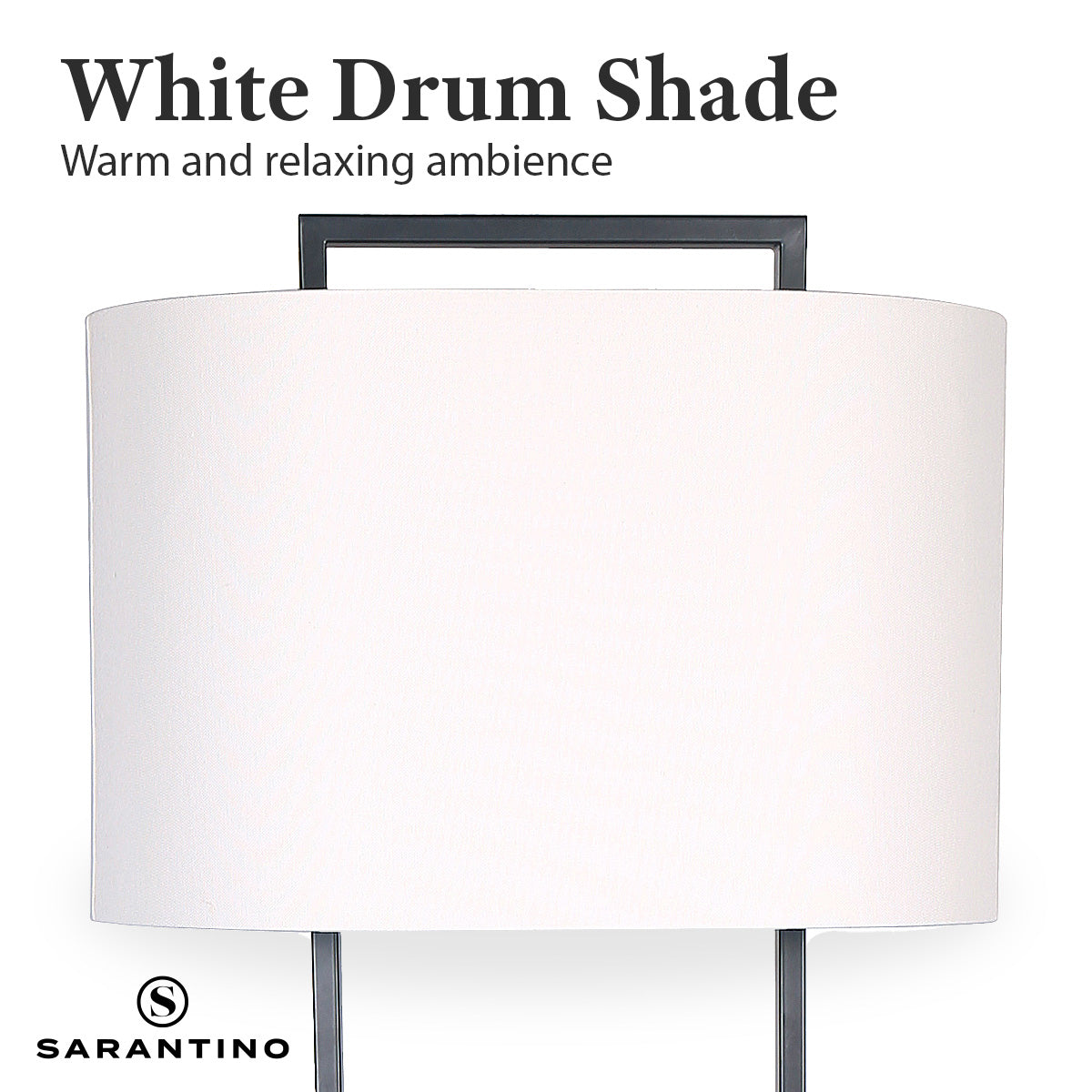 Sarantino Wood Floor Lamp – Cherry Finish with White Oval Shade