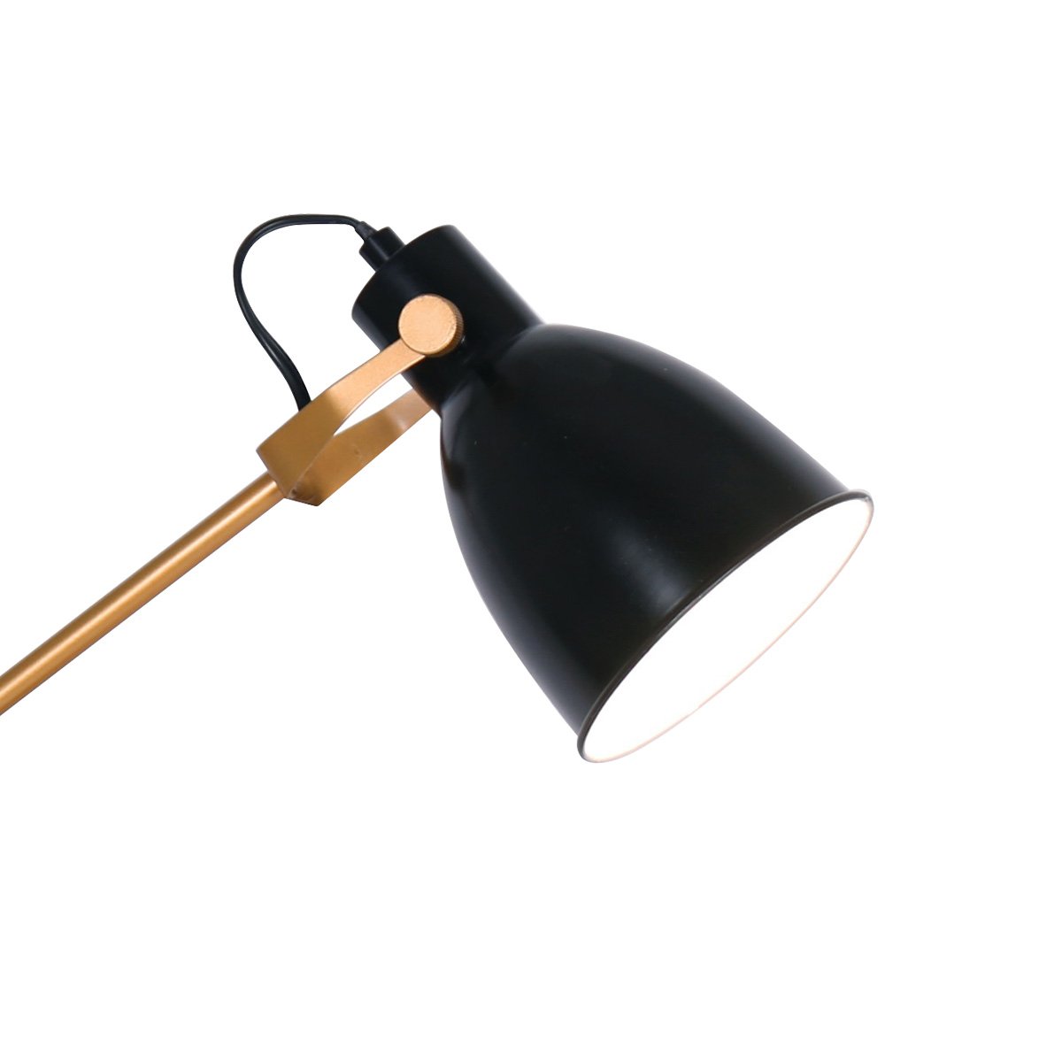 Sarantino Adjustable Metal Table Lamp In Black And Gold - TRENDZ