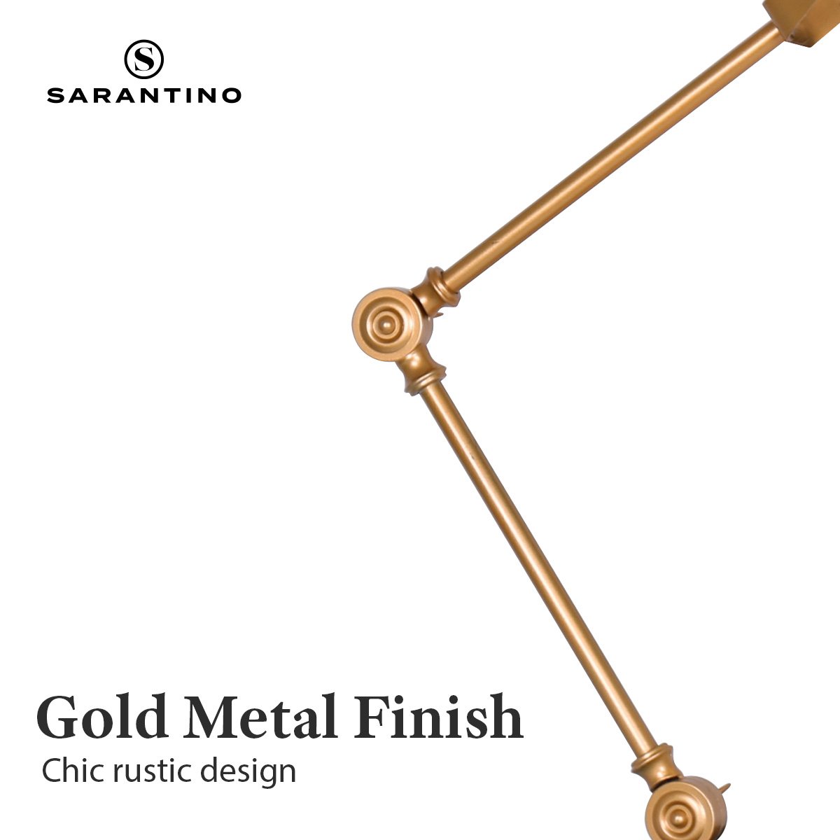 Sarantino Adjustable Metal Table Lamp In Black And Gold - TRENDZ