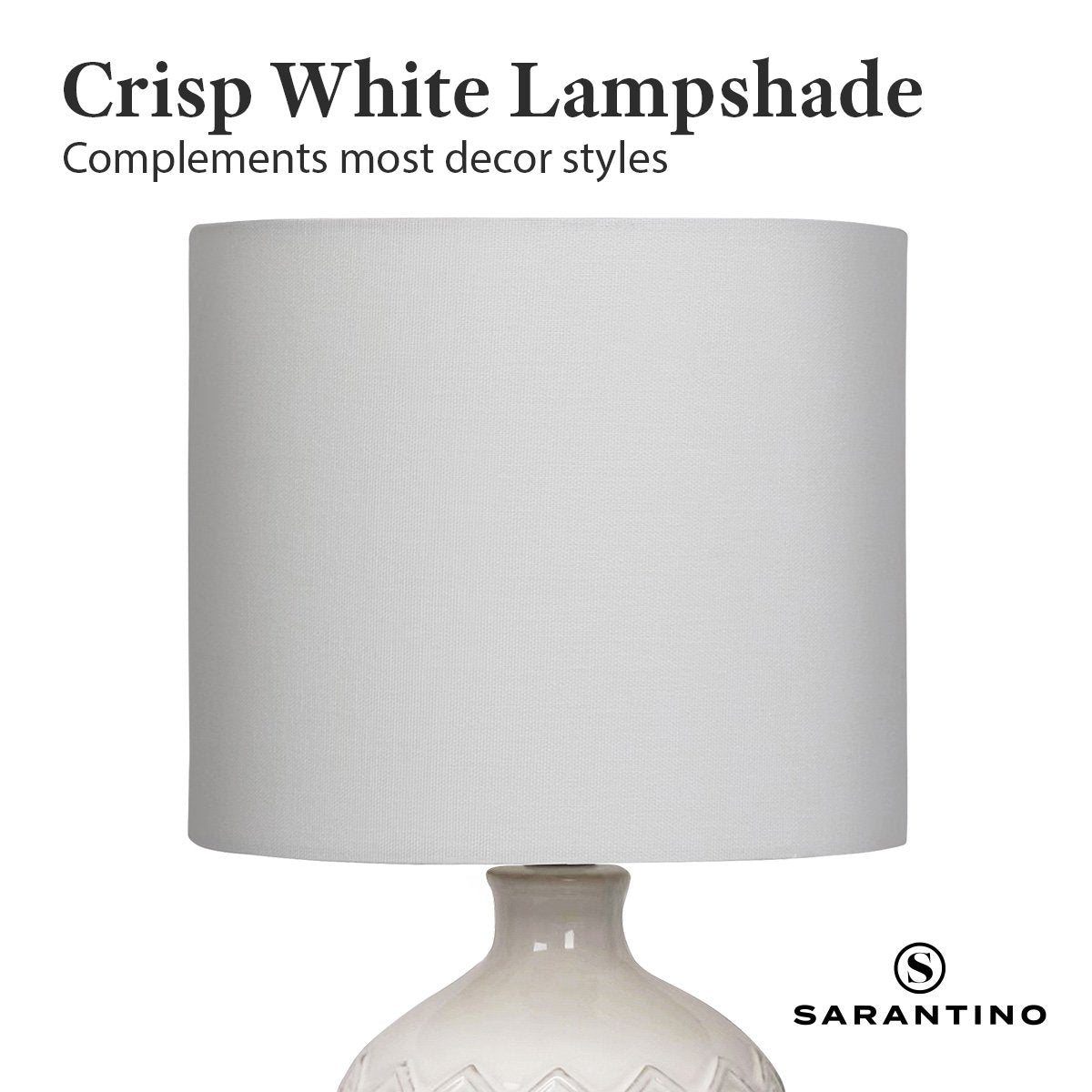 Sarantino Ceramic Table Lamp In Cream - TRENDZ