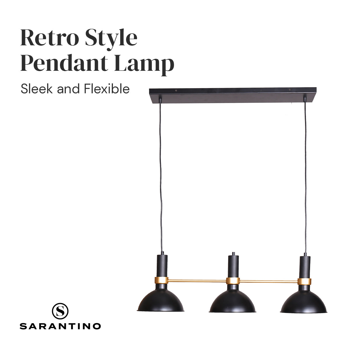 Sarantino 3-Light Hanging Pendant Lamp – Adjustable Retro Style