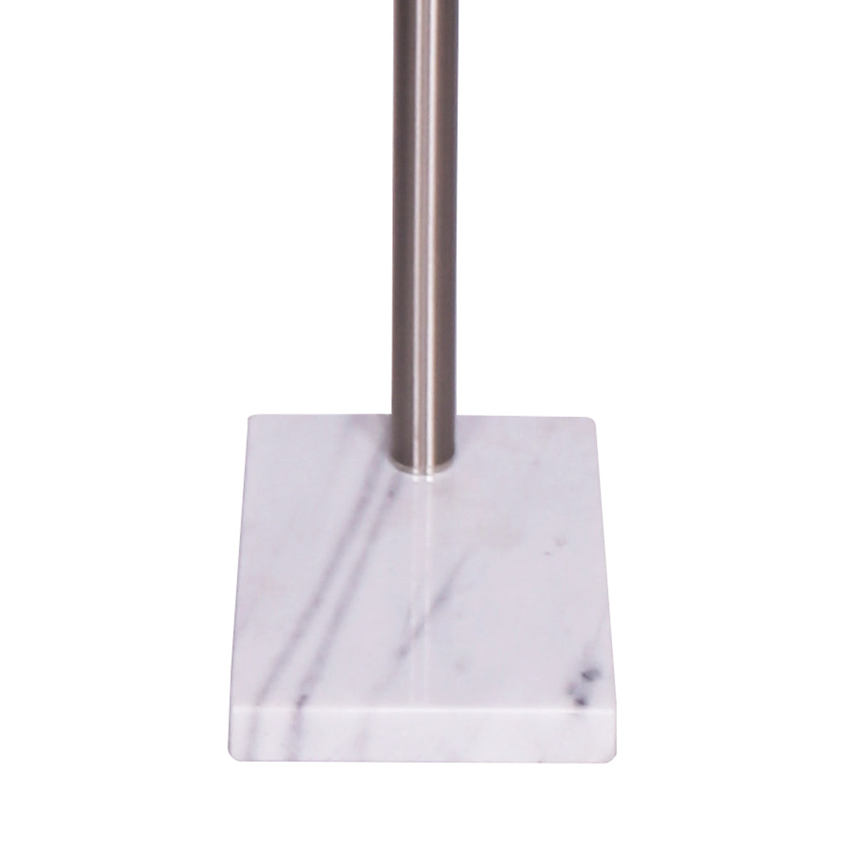 Sarantino 3-Light Arc Floor Lamp – Nickel Finish with White Marble Base