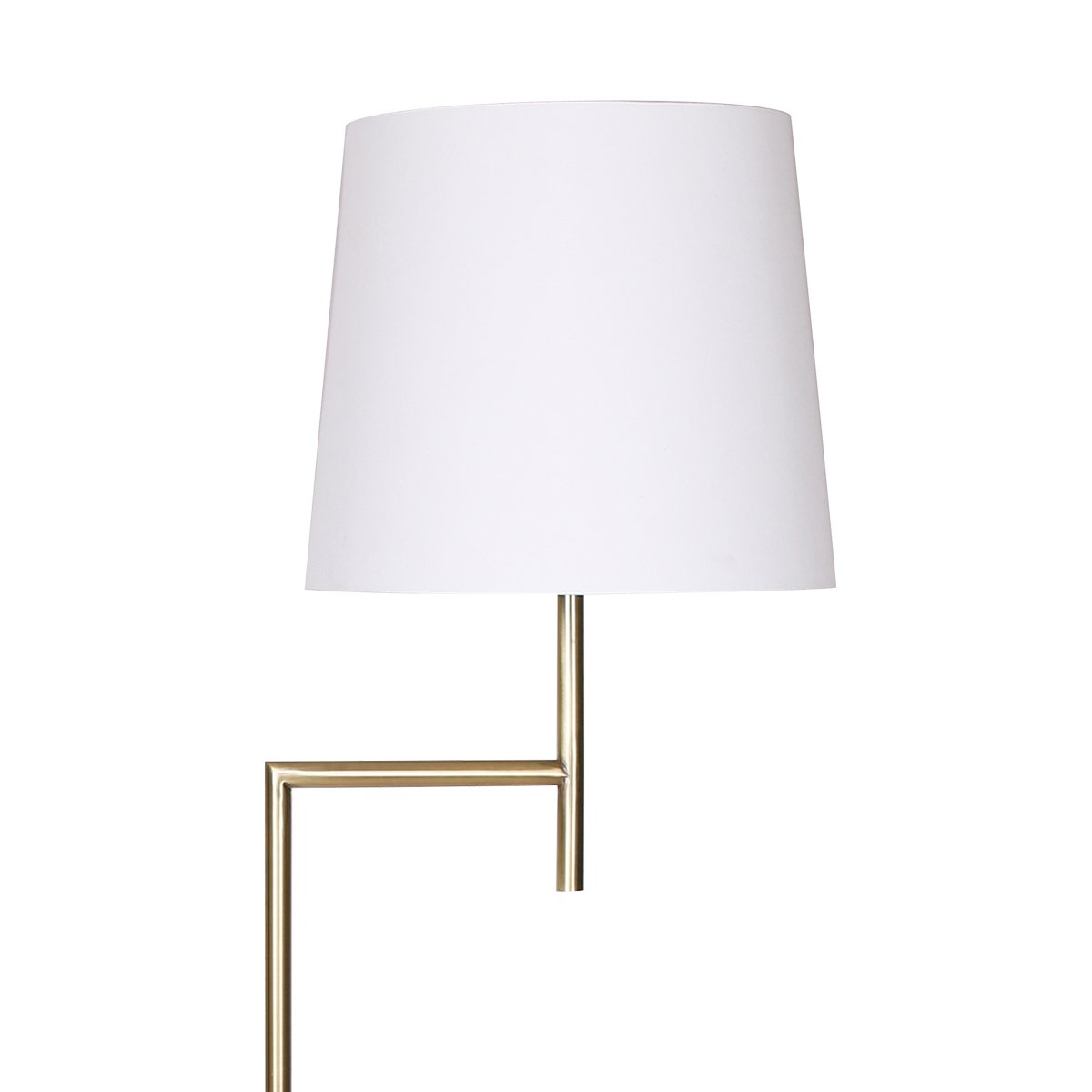 Sarantino Arc Floor Lamp – Antique Brass Finish with Cream Linen Shade