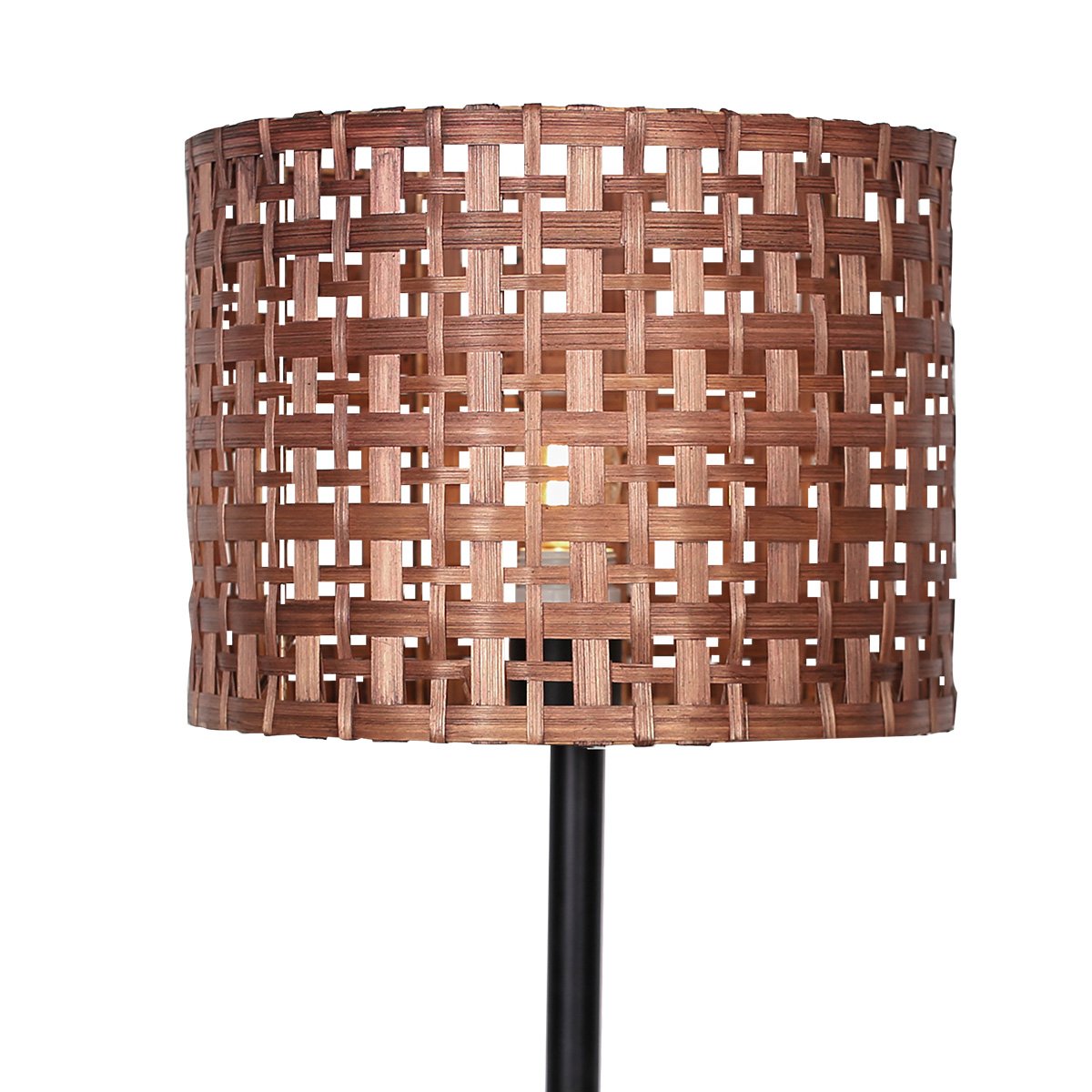 Sarantino Rattan Desk Lamp – Natural Rattan Shade with Black Marble Base