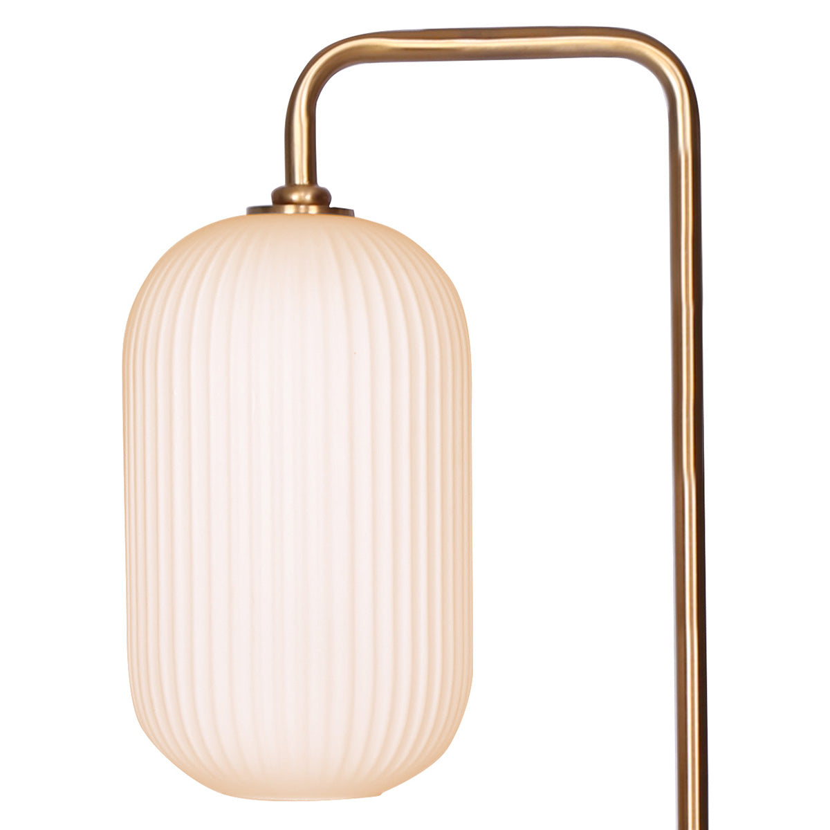 Sarantino Metal Floor Lamp With Opal Glass Shade - TRENDZ