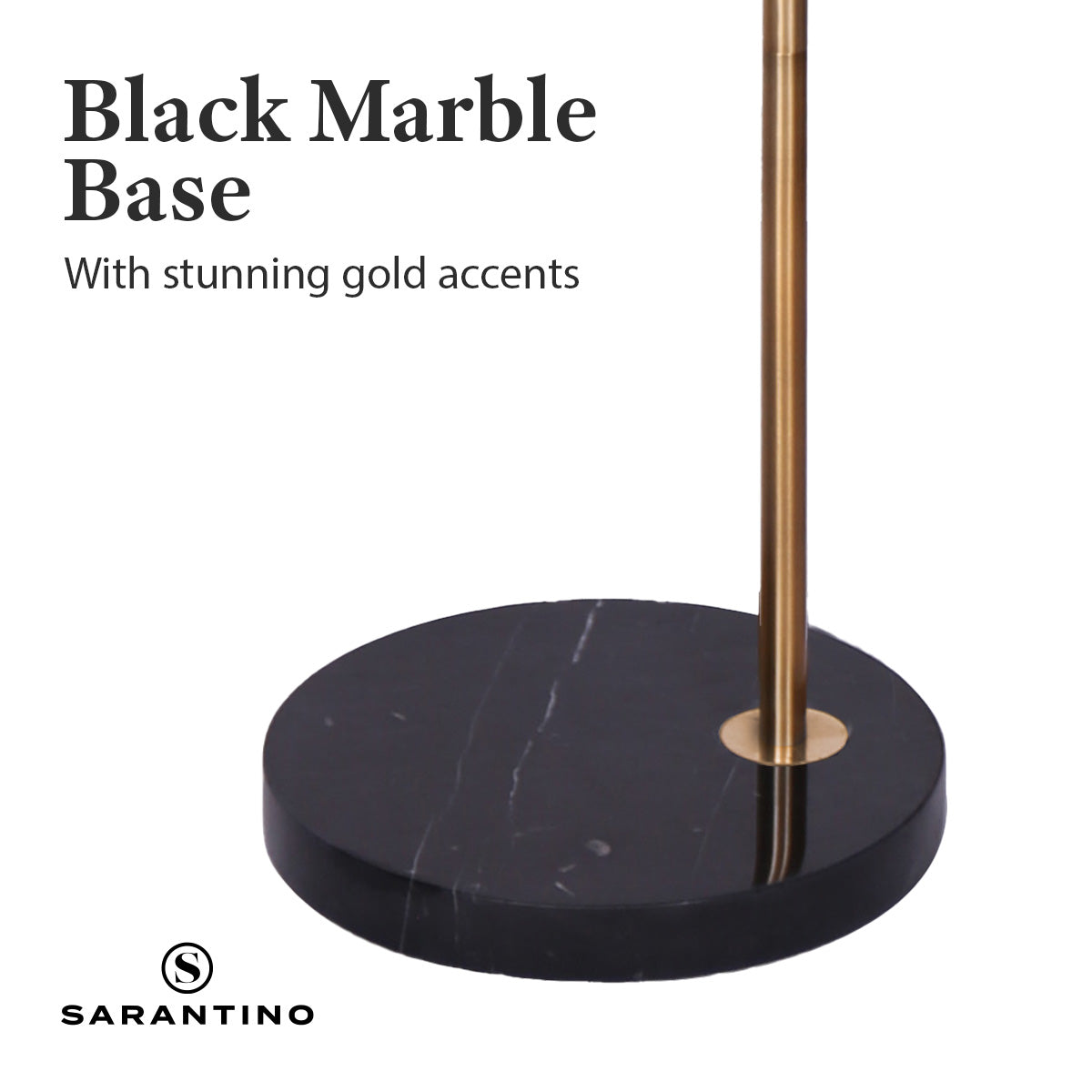 Sarantino Metal Floor Lamp With Opal Glass Shade - TRENDZ