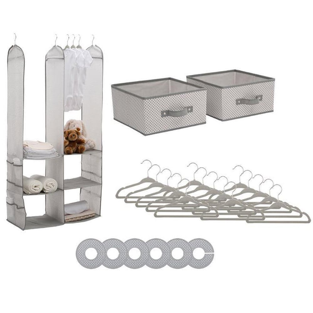 Delta Children 24 Piece Nursery Storage Set - Cool Grey Cool Grey - TRENDZ