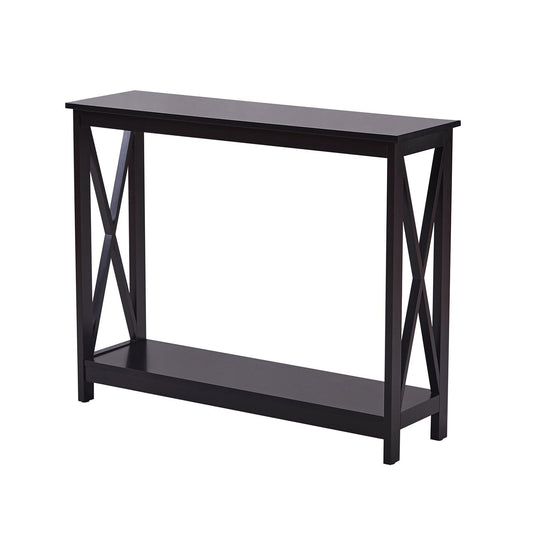 Sarantino Isla X-Frame Console Table in Black - TRENDZ