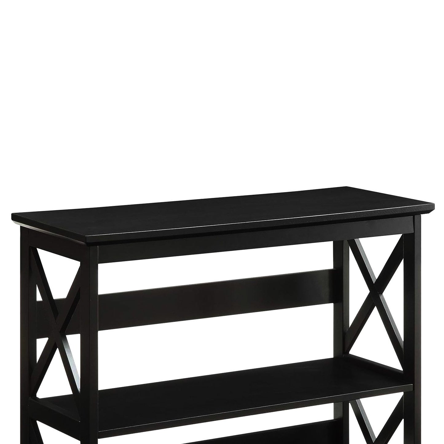 Sarantino Lucas 3-Tier Bookshelf Display Rack in Black - TRENDZ
