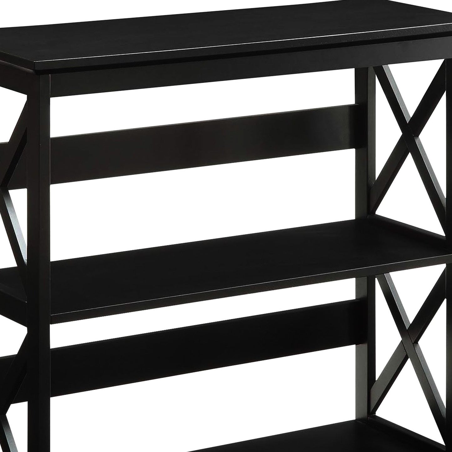 Sarantino Lucas 3-Tier Bookshelf Display Rack in Black - TRENDZ