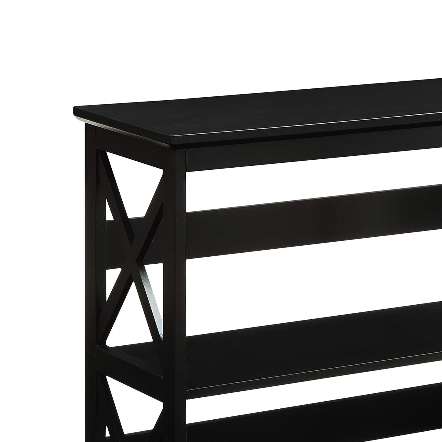 Sarantino Lucas 3-Tier Bookshelf Display Rack in Black - TRENDZ