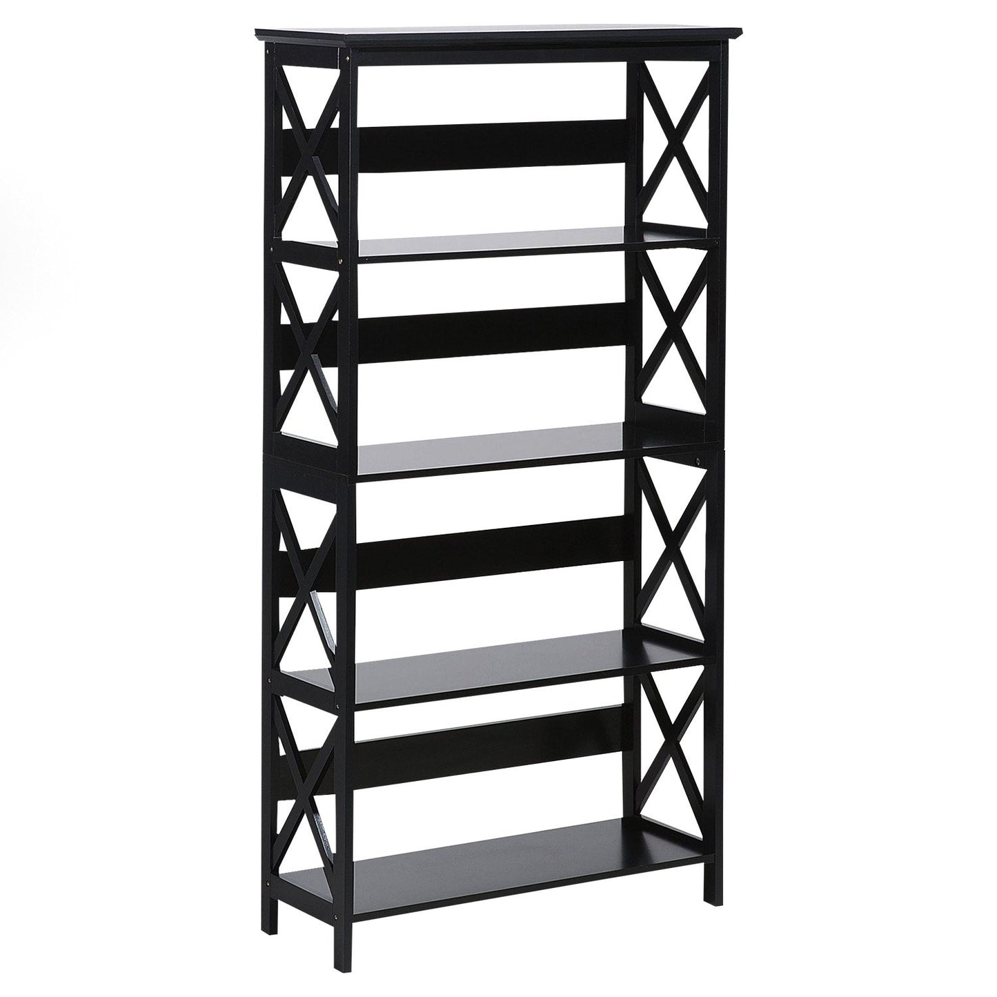 Sarantino Daphne 5-tier Cross Panel Bookshelf - TRENDZ