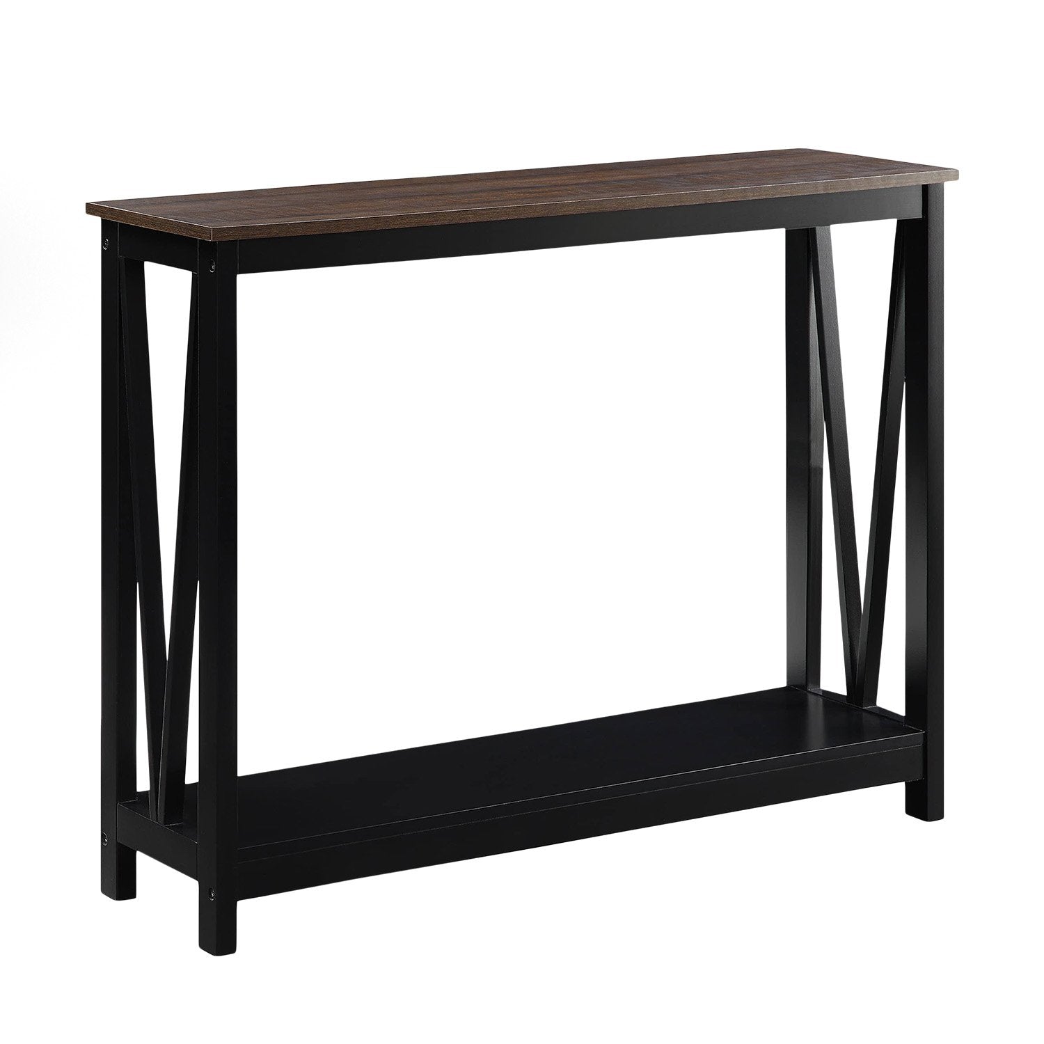 Sarantino Cielo 2-Tier Console Table Dark Walnut - TRENDZ