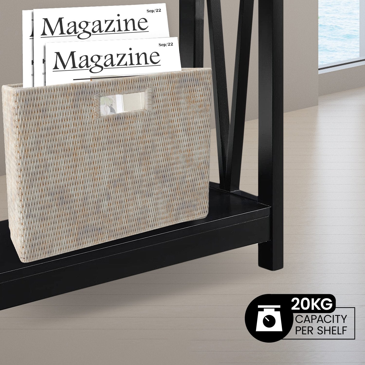 Sarantino Cielo 2-Tier Console Table Dark Walnut - TRENDZ