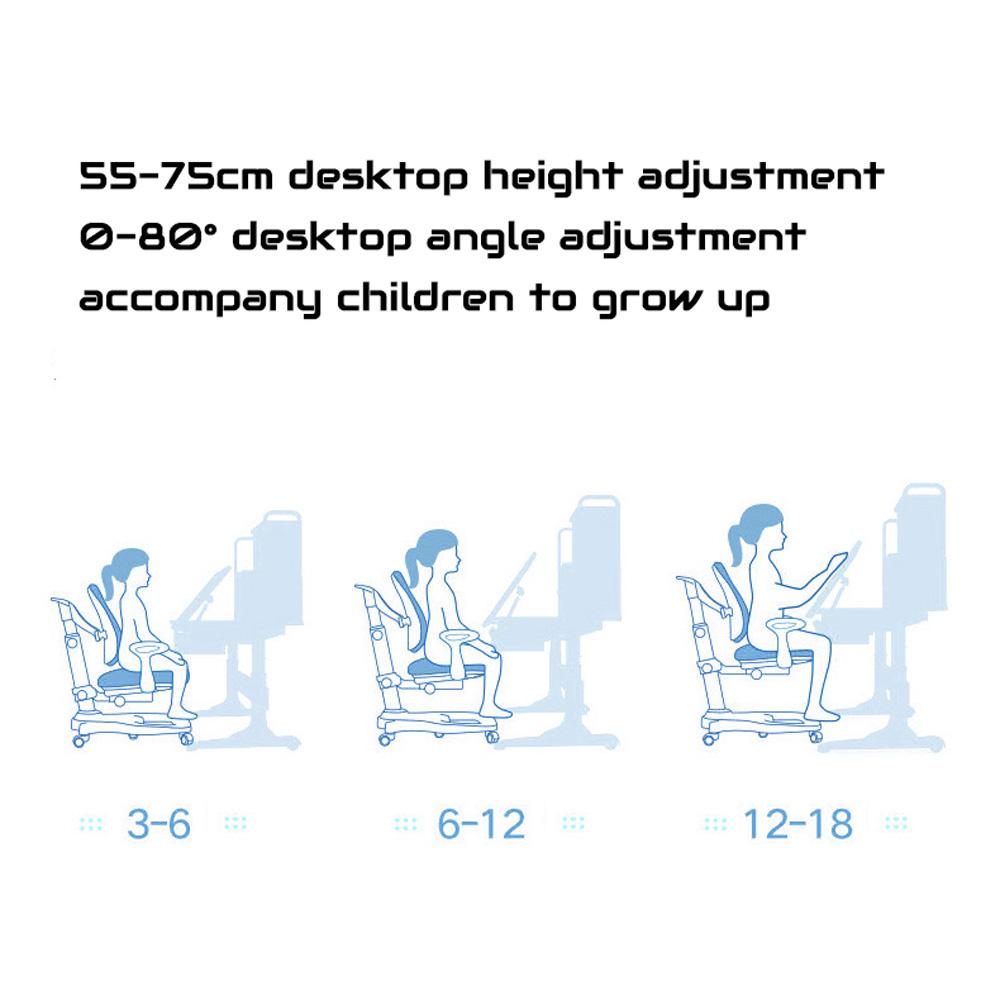 120cm Height Adjustable Children Kids Ergonomic Study Desk Blue AU - TRENDZ