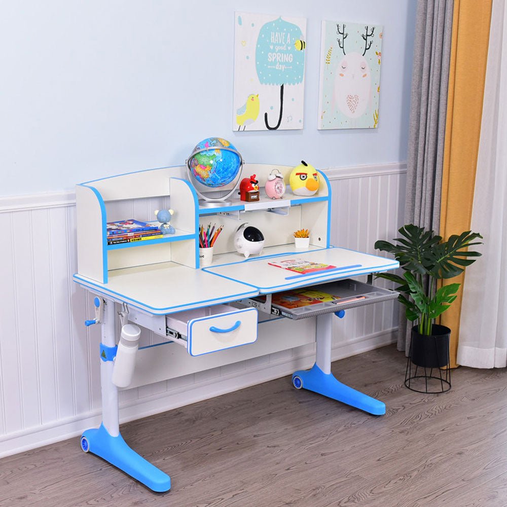 120cm Height Adjustable Children Kids Ergonomic Study Desk Blue AU - TRENDZ