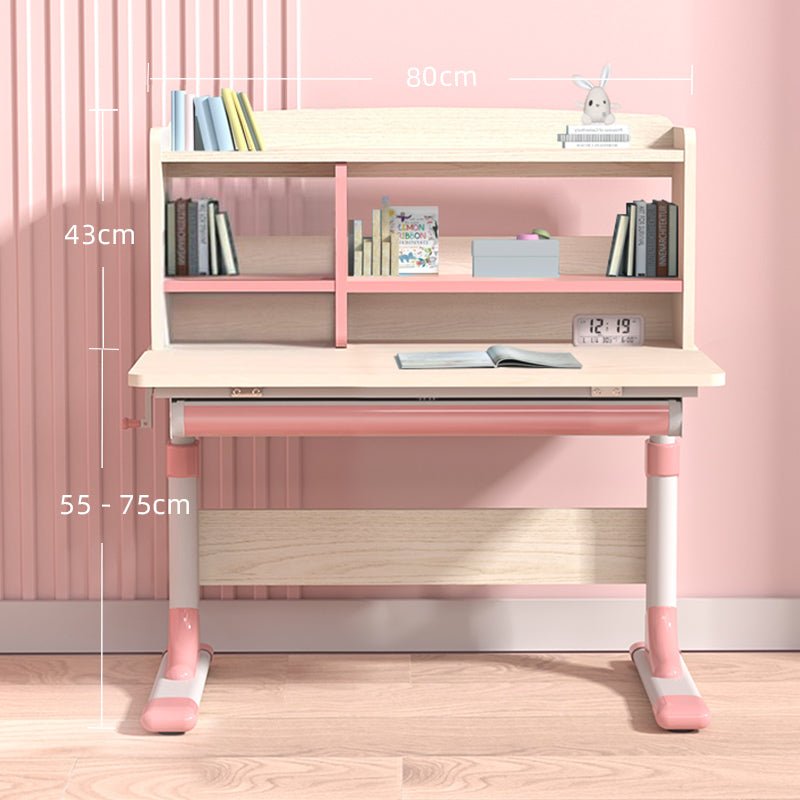 Height Adjustable Children Kids Ergonomic Study Desk 80cm Pink AU - TRENDZ