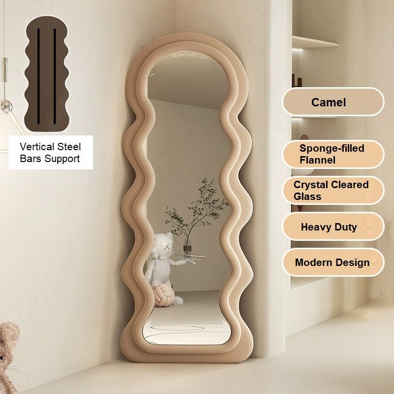 1.7m Elegance Curvy Floor Mirror Wavy Full Lenght Curvy Squiggle Full Body Irregular Asymmetrical Floor Home Decor - TRENDZ