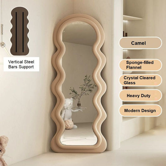 1.7m Elegance Curvy Floor Mirror Wavy Full Lenght Curvy Squiggle Full Body Irregular Asymmetrical Floor Home Decor - TRENDZ