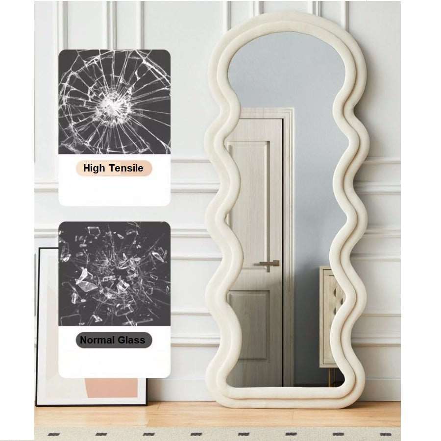 1.7m Elegance Curvy Floor Mirror Wavy Full Lenght Curvy Squiggle Full Body Irregular Asymmetrical Floor Home Decor - TRENDZ