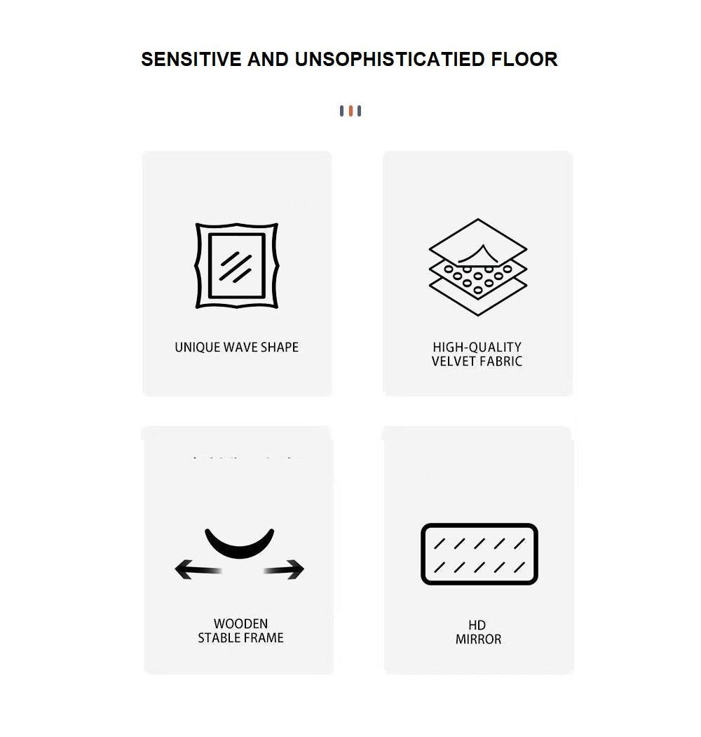 1.7m Standing Maiden Mirror Full Length Aesthetic Full Size Floor Mirror Bedroom Creative Modern Deco Cream - TRENDZ