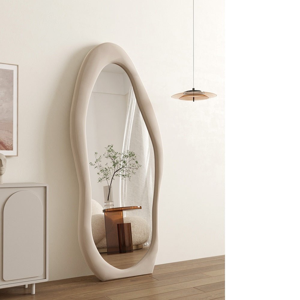 1.7m Standing Maiden Mirror Full Length Aesthetic Full Size Floor Mirror Bedroom Creative Modern Deco Pearl White - TRENDZ
