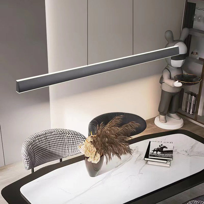 Modern Minimalist Trapezoid Pendant Light Adjustable LED Bar Light Black - TRENDZ