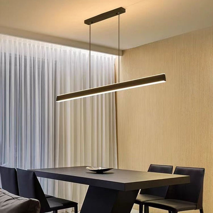 Modern Minimalist Trapezoid Pendant Light Adjustable LED Bar Light Black - TRENDZ