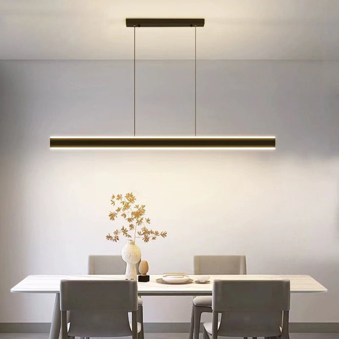 Modern Minimalist Trapezoid Pendant Light Adjustable LED Bar Light Black - TRENDZ