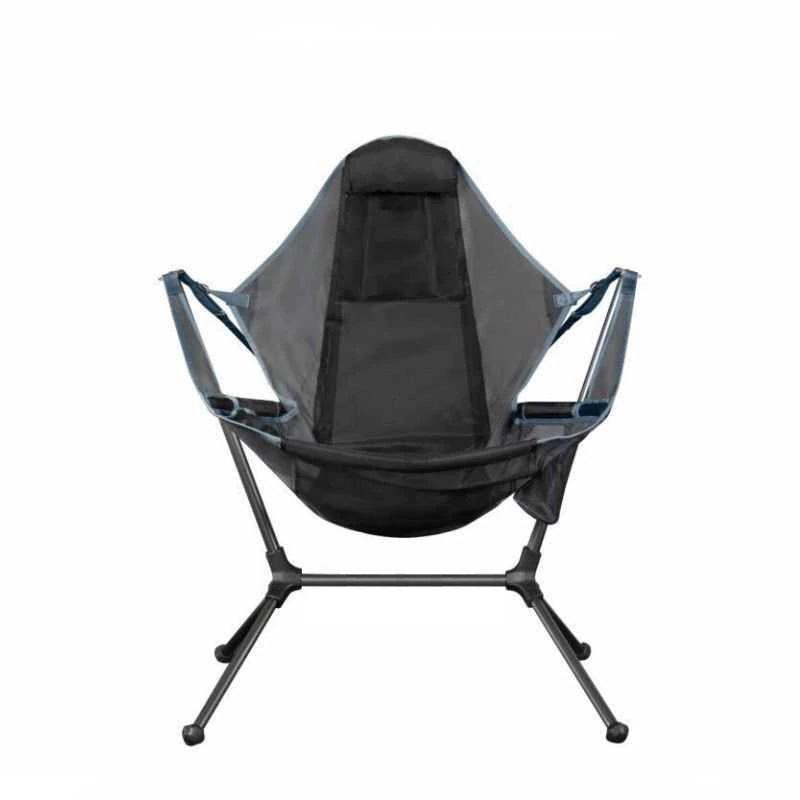 Camping Chair Foldable Swing Luxury Recliner Relaxation Swinging Comfort Lean Back Outdoor Folding Chair Outdoor Freestyle Portable Folding Rocking Chair Grey - TRENDZ