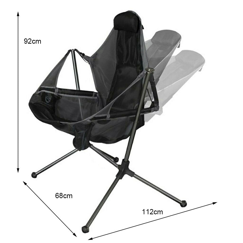 Camping Chair Foldable Swing Luxury Recliner Relaxation Swinging Comfort Lean Back Outdoor Folding Chair Outdoor Freestyle Portable Folding Rocking Chair Red - TRENDZ