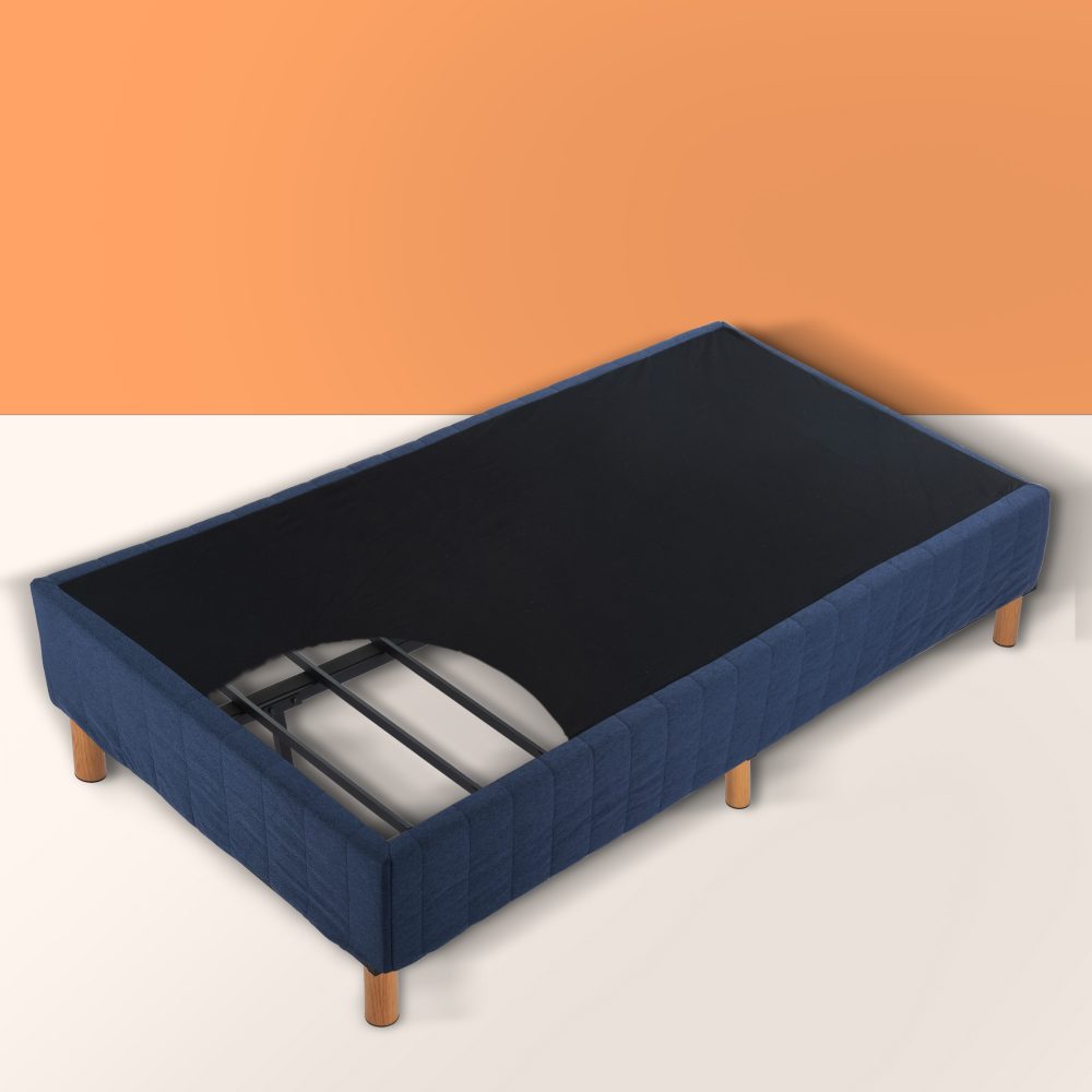 Metal Bed Frame Mattress Foundation Blue – King - TRENDZ