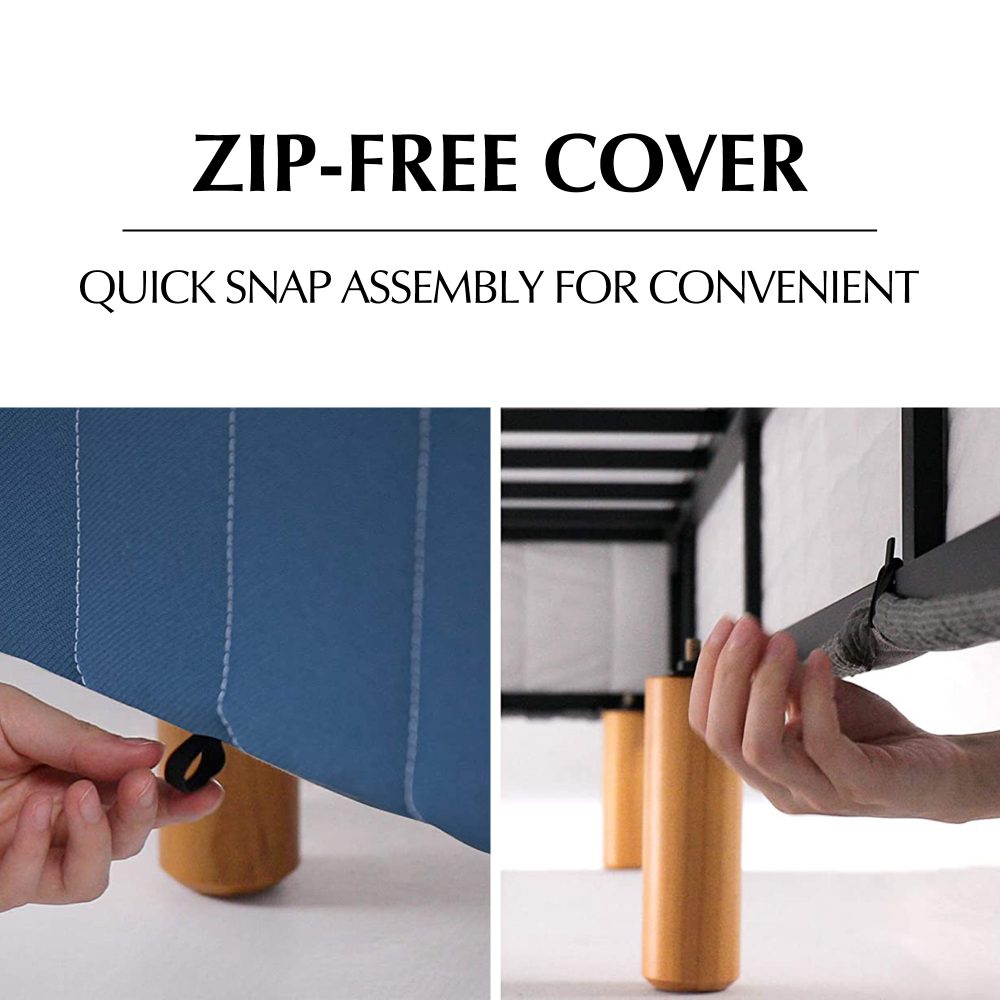 Metal Bed Frame Mattress Foundation Blue – Single - TRENDZ