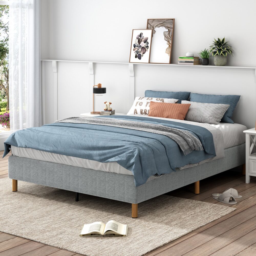 Metal Bedframe Mattress Foundation (Light Grey) – Single - TRENDZ